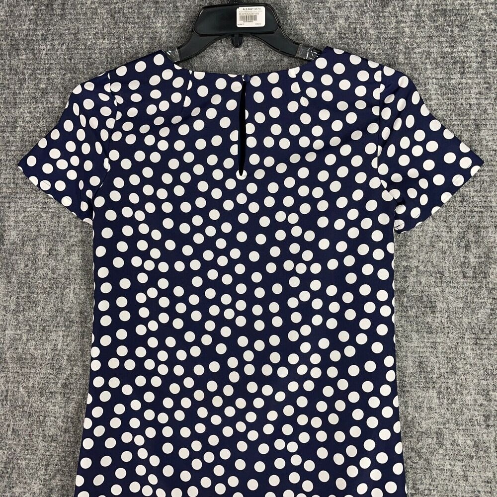 J Crew Polka Dot Shirt Dress Womens 00 Blue Lined Business Casual Cottage Chic - Picture 6 of 12